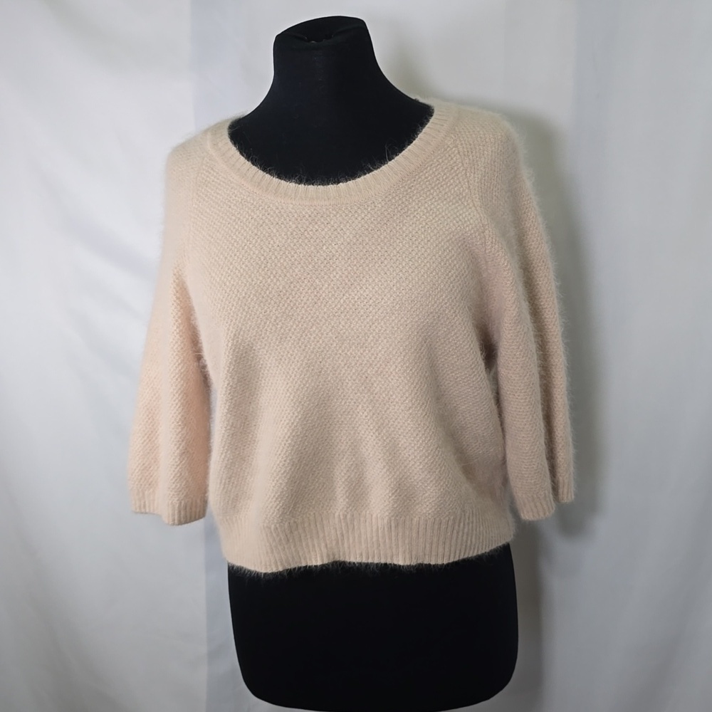 NWOT SAM EDELMAN Angora Wool Half Sleeve Crewneck Sweater
